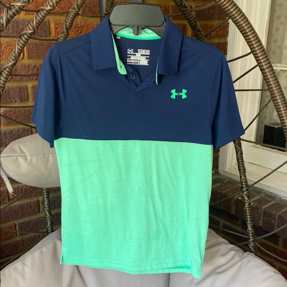 Under Armour Navy and Mint Polo Shirt